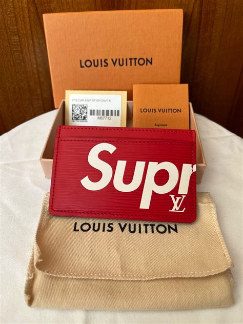 louis vuitton supreme card holder|louis vuitton card holder used.